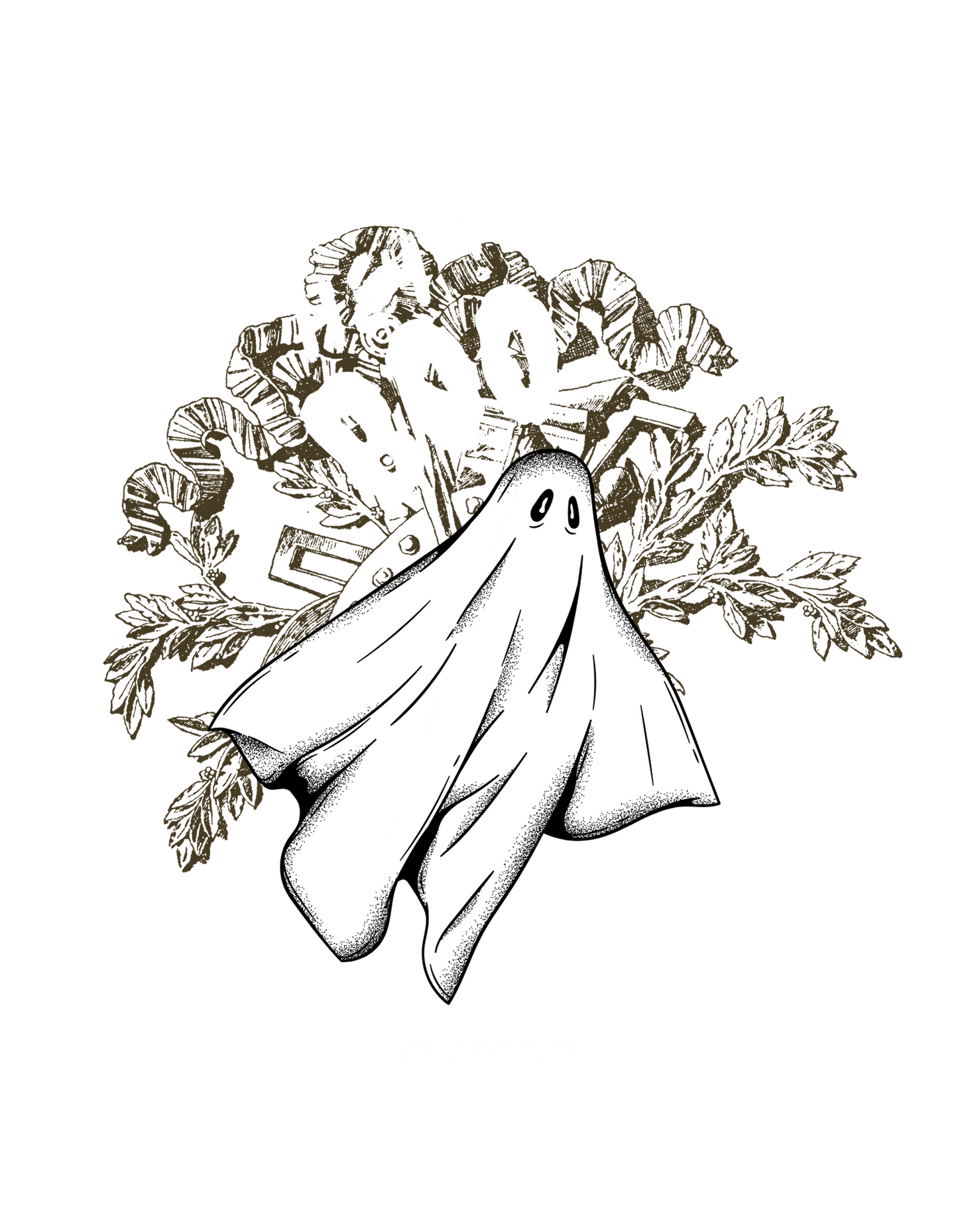 Spooky Halloween Black Oversized Graphic Printed Tshirt