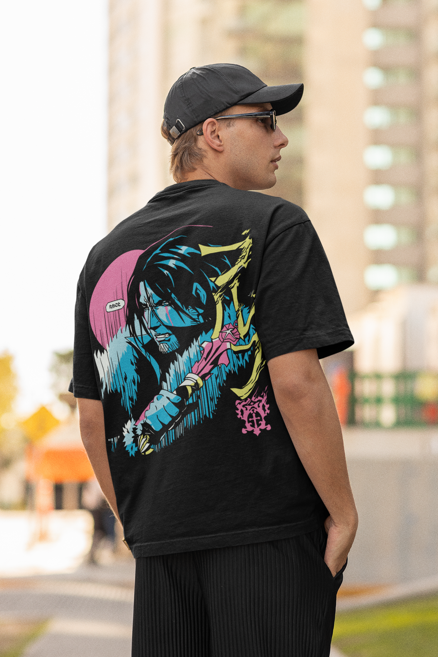 Shadow Warrior Black Oversized Graphic Printed Tshirt