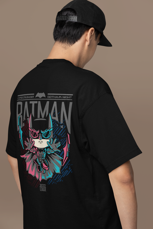 Dark Knight Black Oversized Graphic Printed Tshirt