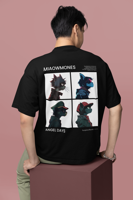 Miaowmones Black Oversized T-shirt