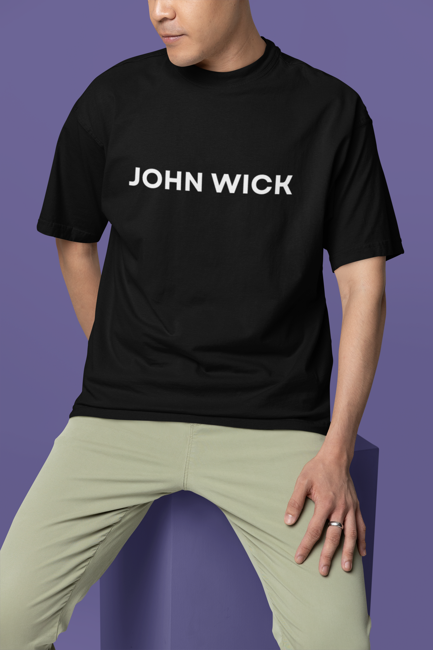 John Wick Black Oversized Graphic Printed Tshirt