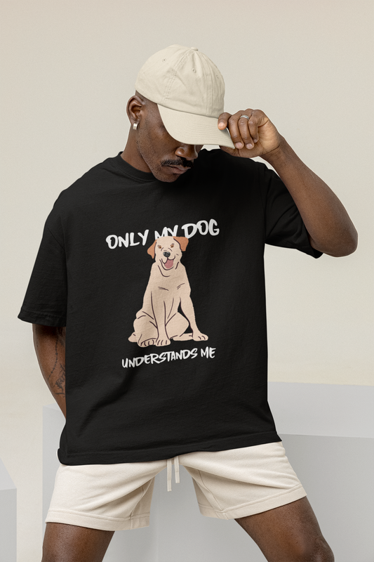 Dog Lover Black Oversized Graphic Printed Unisex Tshirt