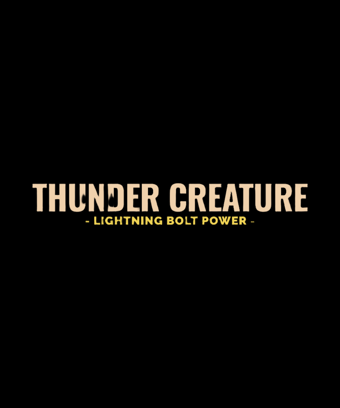 Thunder Creature Black Oversized Graphic Printed Tshirt